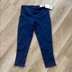 NWT Gaiam Breathe Yoga Capri  Navy Leggings XS